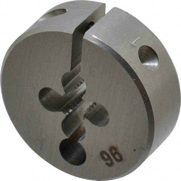 OSG - #8-32 UNC Thread, 1" Outside Diam High Speed Steel Round Die - 3/8" Thick, Right Hand Thread, Adjustable - Exact Tool & Supply