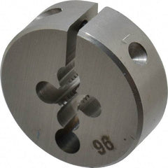 OSG - #8-32 UNC Thread, 1" Outside Diam High Speed Steel Round Die - 3/8" Thick, Right Hand Thread, Adjustable - Exact Tool & Supply
