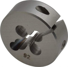 OSG - #10-32 UNF Thread, 1" Outside Diam High Speed Steel Round Die - 3/8" Thick, Right Hand Thread, Adjustable - Exact Tool & Supply