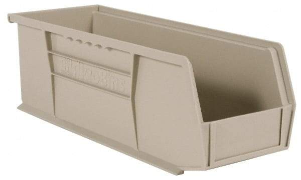 Akro-Mils - 20 Lb. Load Capacity, 10-7/8" Deep, Gray Polymer Hopper Stacking Bin - 4" High x 4-1/8" Wide x 10-7/8" Long - Exact Tool & Supply