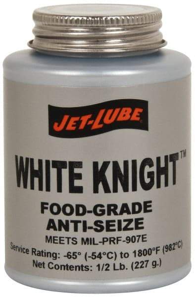 Jet-Lube - 1 Lb Can General Purpose Anti-Seize Lubricant - Aluminum, -65 to 1,800°F, White, Food Grade, Water Resistant - Exact Tool & Supply