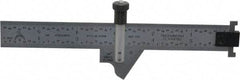 PEC Tools - 6 Inch Long Blade, 59° Bevel Angle, Steel Ruler Drill Point Gage - 1/64 -1/8 Inch Ruler Graduation, Removable Adjustable Ruler Hook, Depth Gage/Caliper, Hook Rule, Layout, Plain Rule and Try Square Function - Exact Tool & Supply