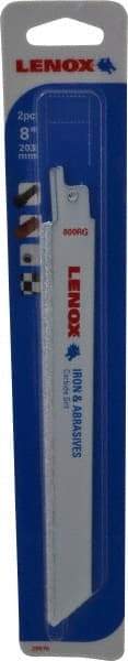 Lenox - 8" Long x 3/4" Thick, Carbide Reciprocating Saw Blade - Straight Profile, Continuous Edge, Universal Shank - Exact Tool & Supply