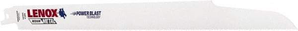 Lenox - 12" Long x 3/4" Thick, Bi-Metal Reciprocating Saw Blade - Straight Profile, 18 TPI, Toothed Edge - Exact Tool & Supply