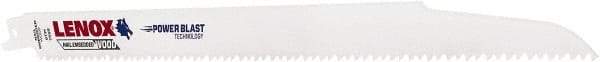 Lenox - 12" Long x 3/4" Thick, Bi-Metal Reciprocating Saw Blade - Tapered Profile, 6 TPI, Toothed Edge, Universal Shank - Exact Tool & Supply