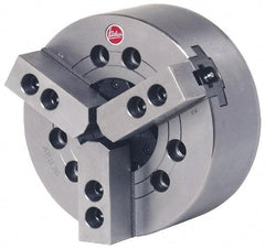 Atlas Workholding - 3 Jaws, 8" Chuck Diam, A2-6 Mount, 2.047" Through Hole, Drawbar, Hydraulic Power Lathe Chuck - 5,000 Lb Force per Jaw, 1.5mm x 60 Serrated Jaw Interface, 0.512" to 8.27" Jaw Capacity, 5,000 RPM - Exact Tool & Supply