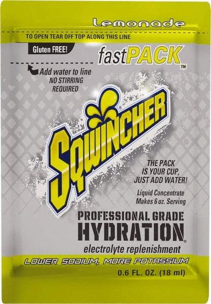 Sqwincher - 0.6 oz Pack Lemonade Activity Drink - Liquid Concentrate, Yields 6 oz - Exact Tool & Supply