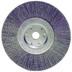 6" Diameter - 1/2-5/8" Arbor Hole - Crimped Stainless Straight Wheel - Exact Tool & Supply