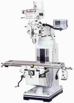 Vectrax - 9" Table Width x 49" Table Length, Variable Speed Pulley Control, 3 Phase Knee Milling Machine - R8 Spindle Taper, 3 hp - Exact Tool & Supply