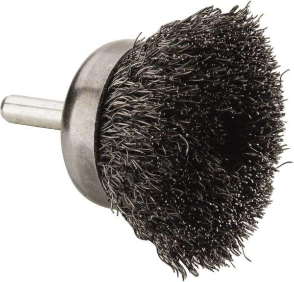 Anderson - 1-3/4" Brush Diam, Crimped, End Brush - 1/4" Diam Shank, 13,000 Max RPM - Exact Tool & Supply