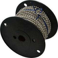 Made in USA - Number 8 Trade Size Brass Ball Chain - 5/32 Inch Ball Diameter, 40 Lbs. Tensile Strength, 100 Ft. Long , 61 Balls per Foot - Exact Tool & Supply