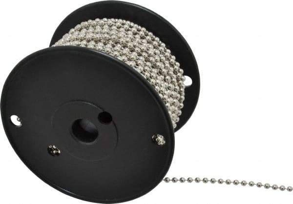 Made in USA - Number 10 Trade Size Brass Ball Chain - 0.178 Inch Ball Diameter, 45 Lbs. Tensile Strength, 100 Ft. Long , 48.5 Balls per Foot - Exact Tool & Supply