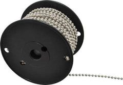 Made in USA - Number 10 Trade Size Brass Ball Chain - 0.178 Inch Ball Diameter, 45 Lbs. Tensile Strength, 100 Ft. Long , 48.5 Balls per Foot - Exact Tool & Supply