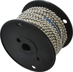 Made in USA - Number 10 Trade Size Steel Ball Chain - 0.178 Inch Ball Diameter, 45 Lbs. Tensile Strength, 100 Ft. Long , 48.5 Balls per Foot - Exact Tool & Supply