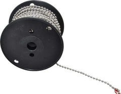 Made in USA - Number 10 Trade Size Stainless Steel Ball Chain - 0.178 Inch Ball Diameter, 80 Lbs. Tensile Strength, 100 Ft. Long , 48.5 Balls per Foot - Exact Tool & Supply