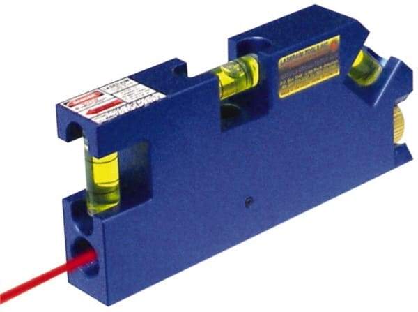 Laseraim - 1 Beam 500' Max Range Torpedo Laser Level - Red Beam, 1/8" at 25' Accuracy, 5" Long x 3/4" Wide x 2-1/4" High, Battery Not Included - Exact Tool & Supply