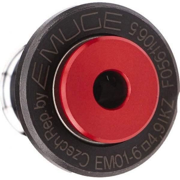 Emuge - 0.2756" Tap Shank Diam, 0.2165" Tap Square Size, #1 Tapping Adapter - 0.2756" Projection, 63/64" Tap Depth, 1.1221" OAL, 3/4" Shank OD, Through Coolant, Series EM01 - Exact Tool & Supply