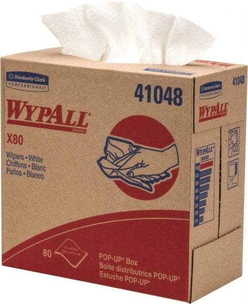 WypAll - Dry Shop Towel/Industrial Wipes - Pop-Up, 16-3/4" x 9" Sheet Size, White - Exact Tool & Supply