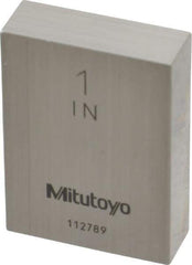 Mitutoyo - 1" Rectangular Steel Gage Block - Accuracy Grade 0, Includes Certificate of Inspection - Exact Tool & Supply