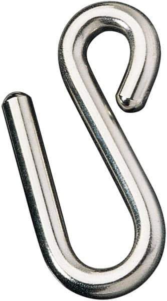 Ronstan - 15/32" Opening, 316 Stainless Steel Electropolished S-Hook - 1,320 Lb Capacity, 7/16" ID, 5/16" Wire, 3" OAL - Exact Tool & Supply