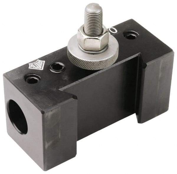 Aloris - Series BXA, #100 Boring Bar Tool Post Holder - 10 to 15" Lathe Swing, 2" OAH, 1" Centerline Height - Exact Tool & Supply