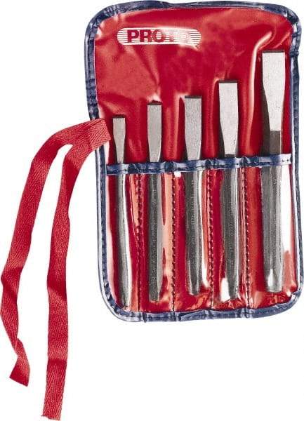 Proto - 5 Piece Cold Chisel Set - Sizes Included 1/4 to 1/2" - Exact Tool & Supply