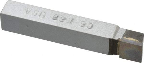 Made in USA - 3/8 x 3/8" Shank, Square Nose Single Point Tool Bit - C-6, Grade K68 - Exact Tool & Supply