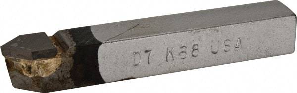 Made in USA - 7/16 x 7/16" Shank, Pointed Nose Single Point Tool Bit - D-7, Grade K68 - Exact Tool & Supply