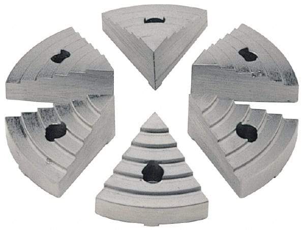 Value Collection - 6" Chuck Capacity, JF Attachment, Round Soft Lathe Chuck Jaw - 8 Jaws, Steel, 60mm Long x 18.4mm High - Exact Tool & Supply