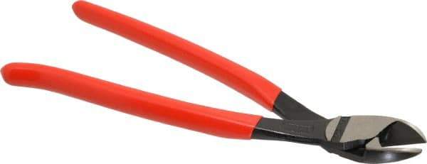 Knipex - 10" OAL, 9/64" Capacity, Diagonal Cutter - 1-1/8" Jaw Length x 1-1/8" Jaw Width, Oval/Angled Head, Plastic Coated Handle - Exact Tool & Supply