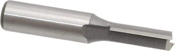 Amana Tool - 3/8" Diam, 1/2" Shank Diam, 1" Length of Cut, 2 Flute Straight Router Bit - 2-3/4" Overall Length, Carbide Tipped - Exact Tool & Supply