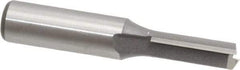 Amana Tool - 3/8" Diam, 1/2" Shank Diam, 1" Length of Cut, 2 Flute Straight Router Bit - 2-3/4" Overall Length, Carbide Tipped - Exact Tool & Supply