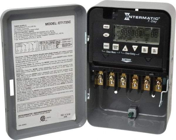 Intermatic - 7 Day Indoor Digital Electronic Timer Switch - 28 On/Off, 120/208/240/277 VAC, 50/60 Hz, - Exact Tool & Supply
