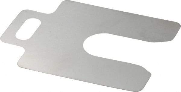 Made in USA - 20 Piece, 2 Inch Long x 2 Inch Wide x 0.003 Inch Thick, Slotted Shim Stock - Stainless Steel, 5/8 Inch Wide Slot - Exact Tool & Supply