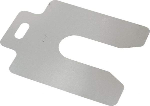 Made in USA - 20 Piece, 3 Inch Long x 3 Inch Wide x 0.001 Inch Thick, Slotted Shim Stock - Stainless Steel, 7/8 Inch Wide Slot - Exact Tool & Supply
