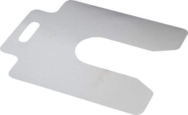 Made in USA - 20 Piece, 4 Inch Long x 4 Inch Wide x 0.001 Inch Thick, Slotted Shim Stock - Stainless Steel, 1-1/4 Inch Wide Slot - Exact Tool & Supply