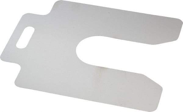 Made in USA - 20 Piece, 4 Inch Long x 4 Inch Wide x 0.002 Inch Thick, Slotted Shim Stock - Stainless Steel, 1-1/4 Inch Wide Slot - Exact Tool & Supply