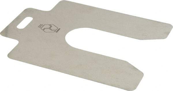 Made in USA - 20 Piece, 5 Inch Long x 5 Inch Wide x 0.01 Inch Thick, Slotted Shim Stock - Stainless Steel, 1-5/8 Inch Wide Slot - Exact Tool & Supply