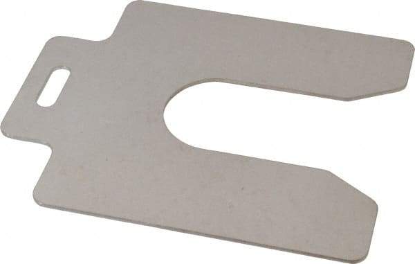 Made in USA - 10 Piece, 5 Inch Long x 5 Inch Wide x 0.075 Inch Thick, Slotted Shim Stock - Stainless Steel, 1-5/8 Inch Wide Slot - Exact Tool & Supply