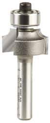 Amana Tool - 3/4" Cut Diam, 3/8" Length of Cut, 2 Flute Round-Over Edge Profile Router Bit - Carbide-Tipped, 1/4" Shank Diam, 2" OAL, Uncoated - Exact Tool & Supply