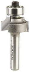 Amana Tool - 3/4" Cut Diam, 3/8" Length of Cut, 2 Flute Round-Over Edge Profile Router Bit - Carbide-Tipped, 1/4" Shank Diam, 2" OAL, Uncoated - Exact Tool & Supply