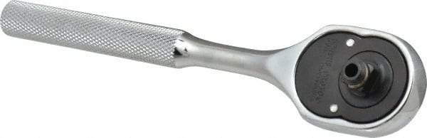 Proto - 3/8" Drive Pear Head Aerospace Ratchet - Chrome Finish, 7" OAL, 24 Gear Teeth, Standard Knurled Handle - Exact Tool & Supply