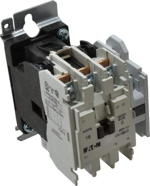 Eaton Cutler-Hammer - 3 Pole, 110 VAC at 50 Hz, 120 VAC at 60 Hz and 600 Volt, 18 Continuous Amp, 1 hp, Open NEMA Combination Starter - ABS Type Approved, cUL Listed, NEMA ICS 2-1993, UL Listed - Exact Tool & Supply
