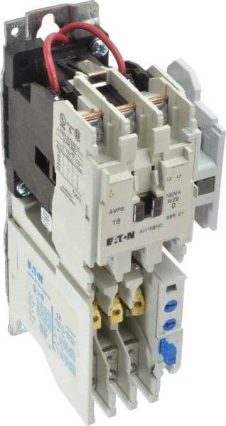 Eaton Cutler-Hammer - 110 Coil VAC at 50 Hz, 120 Coil VAC at 60 Hz, 18 Amp, Nonreversible Open Enclosure NEMA Motor Starter - 1 hp at 1 Phase - Exact Tool & Supply