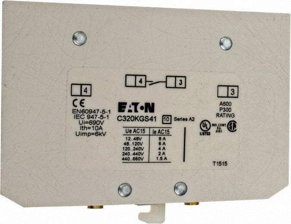 Eaton Cutler-Hammer - Starter Auxiliary Contact - For Use with 100-400A Contactors - Exact Tool & Supply