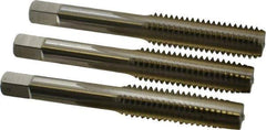 Hertel - 7/16-14 UNC, 4 Flute, Bottoming, Plug & Taper, Bright Finish, High Speed Steel Tap Set - 3-5/32" OAL, 2B/3B Class of Fit - Exact Tool & Supply