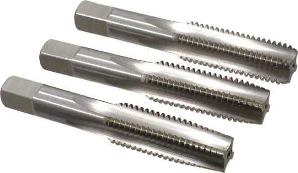Hertel - 3/4-10 UNC, 4 Flute, Bottoming, Plug & Taper, Bright Finish, High Speed Steel Tap Set - 4-1/4" OAL, 2B/3B Class of Fit - Exact Tool & Supply