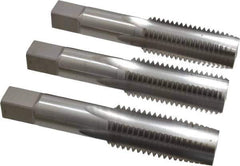 Hertel - 1-8 UNC, 4 Flute, Bottoming, Plug & Taper, Bright Finish, High Speed Steel Tap Set - 5-1/8" OAL, 2B/3B Class of Fit - Exact Tool & Supply