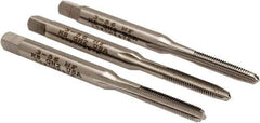 Hertel - #3-56 UNF, 3 Flute, Bottoming, Plug & Taper, Bright Finish, High Speed Steel Tap Set - 1-13/16" OAL, 2B/3B Class of Fit - Exact Tool & Supply