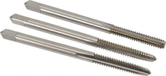 Hertel - #6-32 UNC, 3 Flute, Bottoming, Plug & Taper, Bright Finish, High Speed Steel Tap Set - 2" OAL, 2B/3B Class of Fit - Exact Tool & Supply